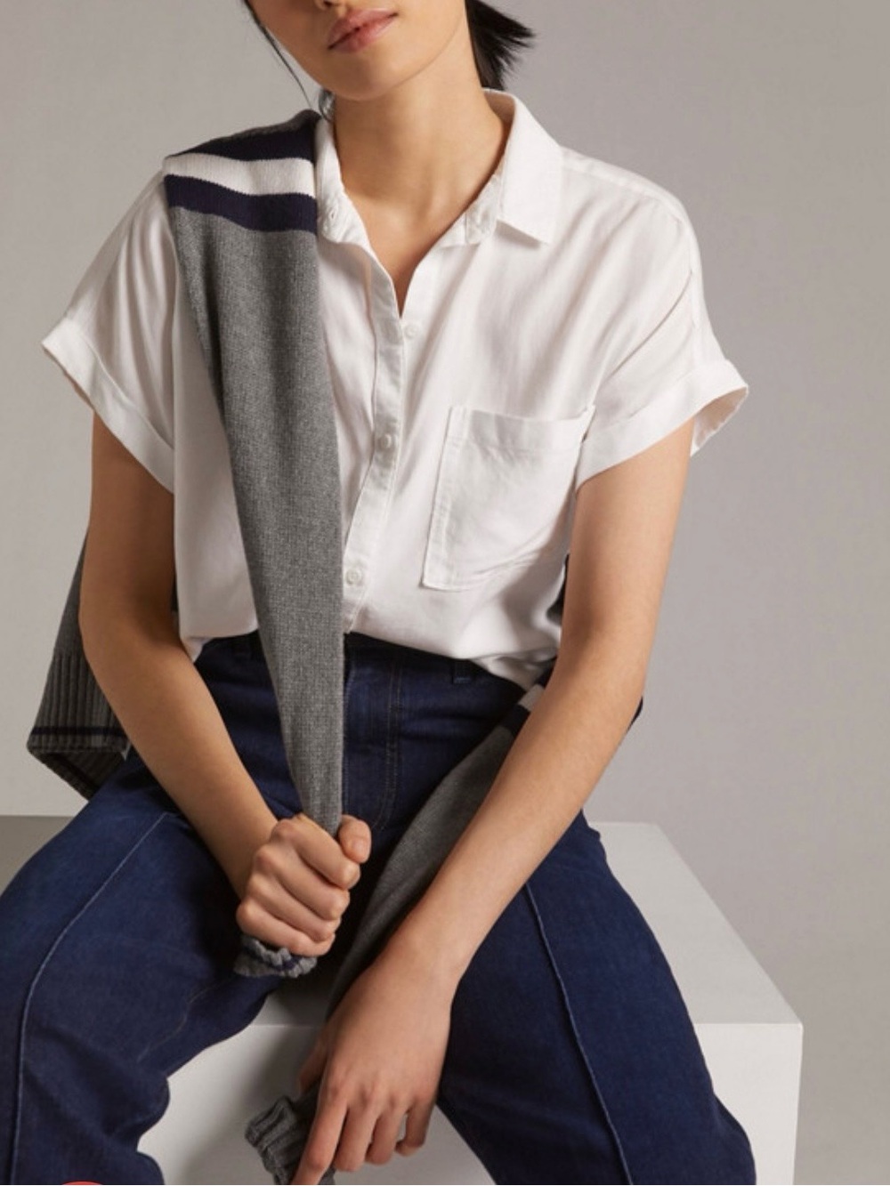 Velvet Heart White Collared Short-Sleeve Shirt